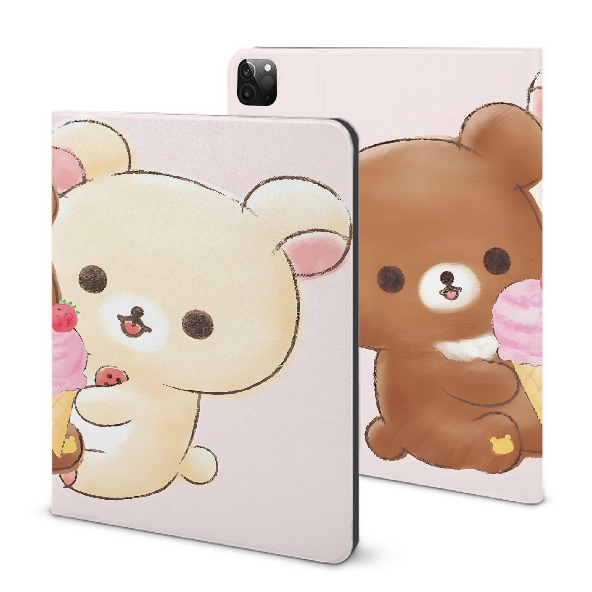 （画像用） リラックマ リラックマ キイロイトリ Rilakkuma Korilakkuma Kiiroitori IPadケース ペンホルダー付き ブックスタイルデザイン